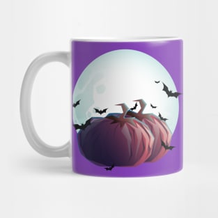 Halloween Moon and Pumpkins Mug